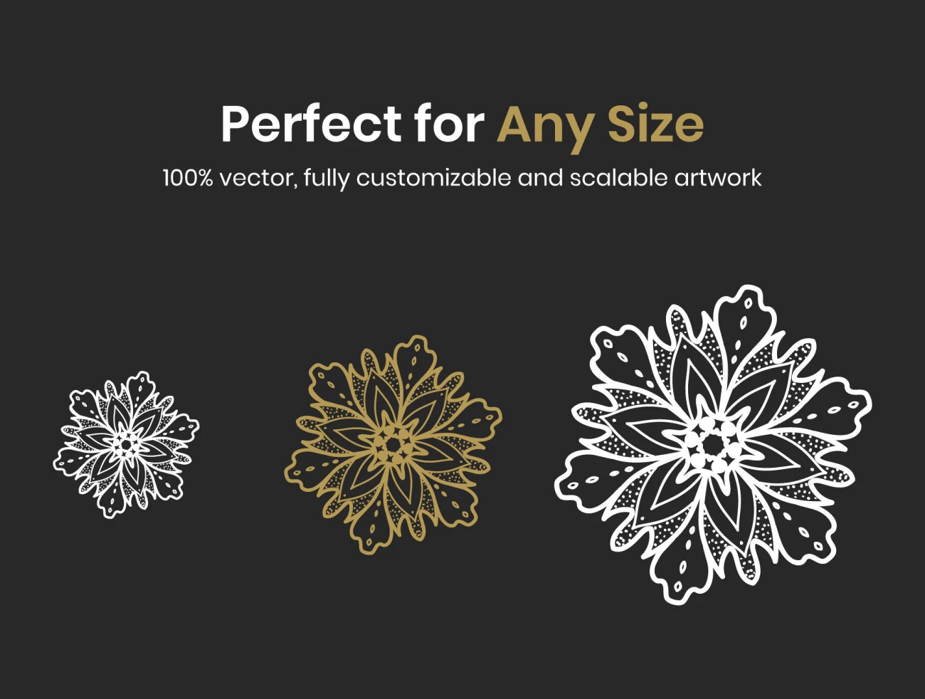 200款曼陀罗艺术矢量图案合集 200 Mandala Art-图案设计、背景素材、设计元素-到位啦UI
