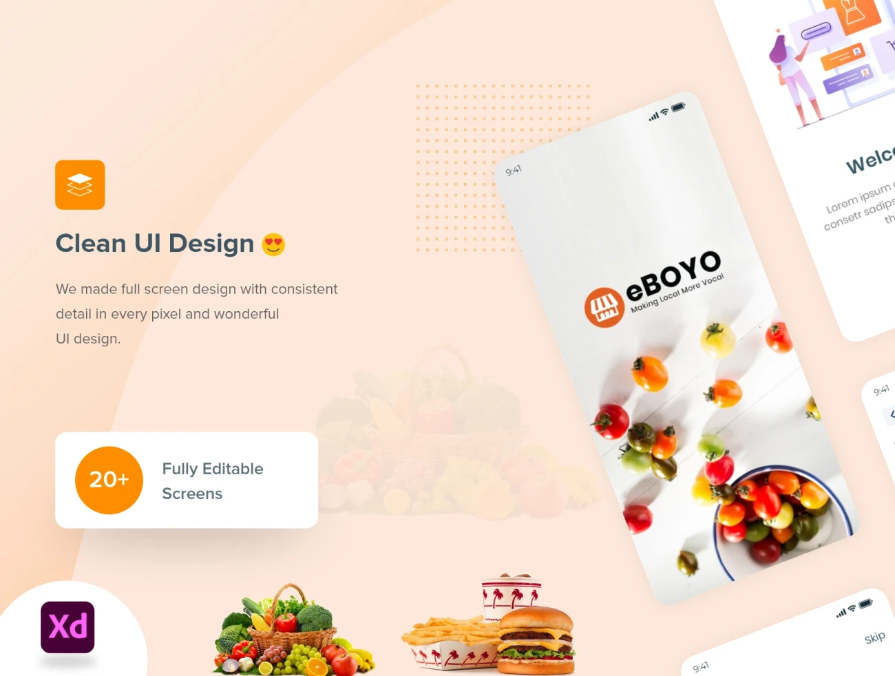 在线多功能餐饮美食日用百货电子商务UI设计模板 Eboyo - Multipurpose Ecommerce UI Design Template-UI/UX、ui套件、应用、网购-到位啦UI