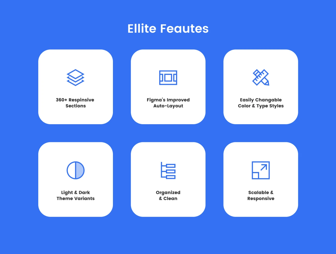 超过360个动态响应功能模块的线框套件素材工具包 Elliette Wireframe Kit-UI/UX、应用-到位啦UI