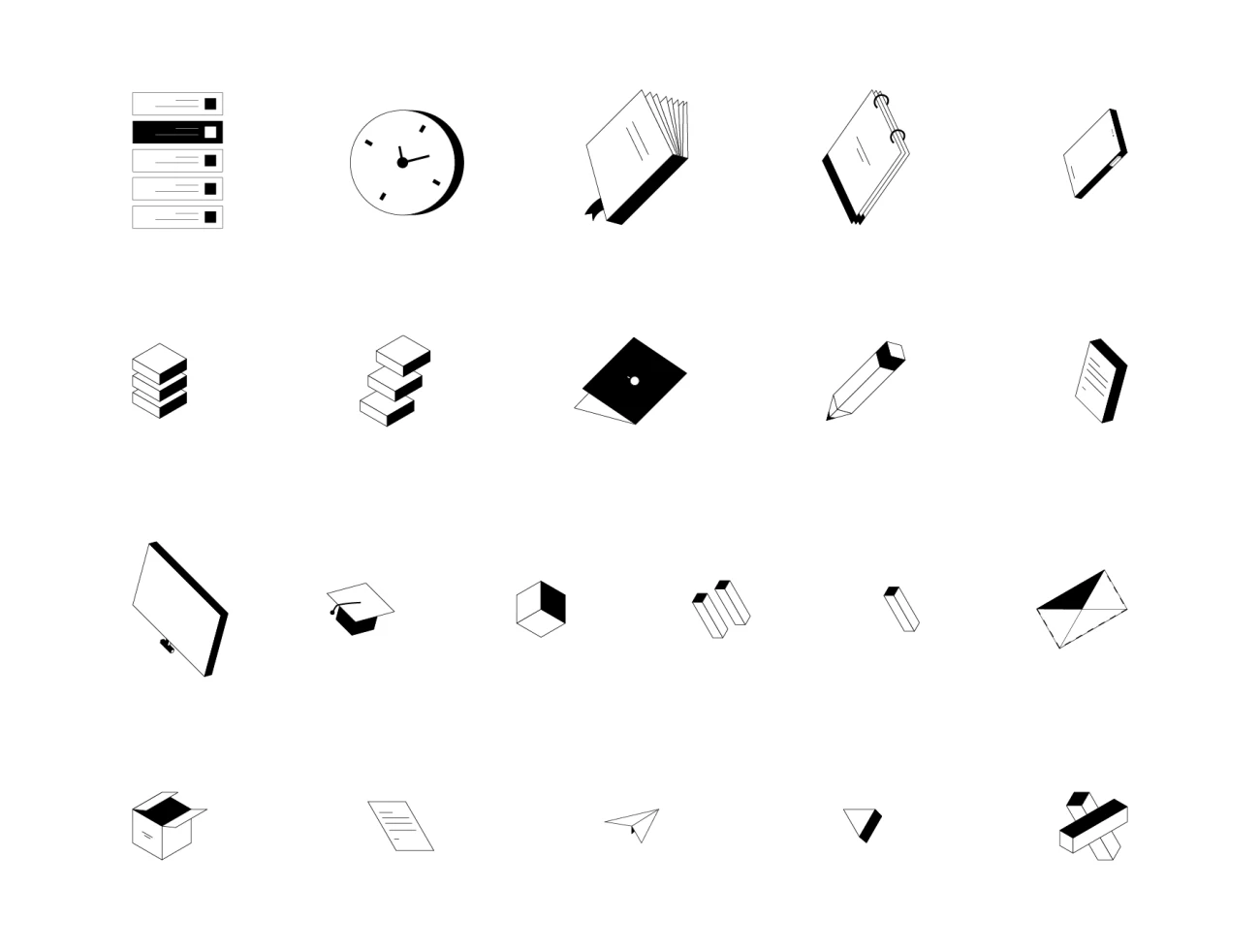 15个黑白矢量插图共21个等距元素素材 Eqaal illustrations-人物插画、场景插画、插画-到位啦UI