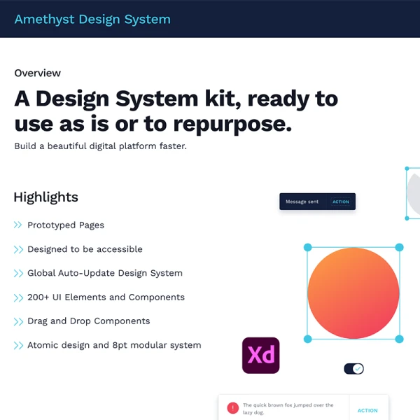 快速原型设计xd功能组件库 Amethyst Design System