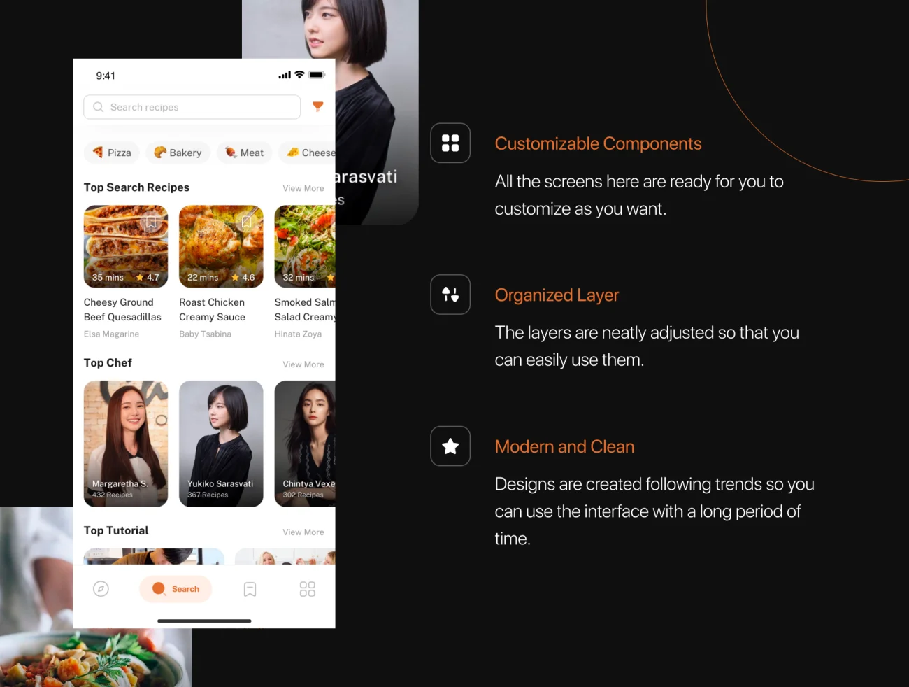 31屏美食烹饪食谱应用UI设计套件 Cookly – Cooking Recipes App UI Kit插图3
