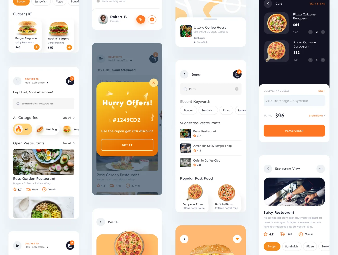 50屏高质量美食外卖点餐应用界面套件 Dfood Delivery Mobile App UI KIT插图9