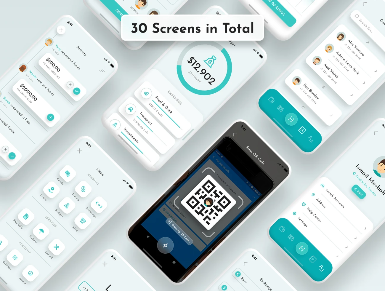 30屏精美电子钱包金融理财应用UI设计套件 Elya – Wallet App UI Kit插图15