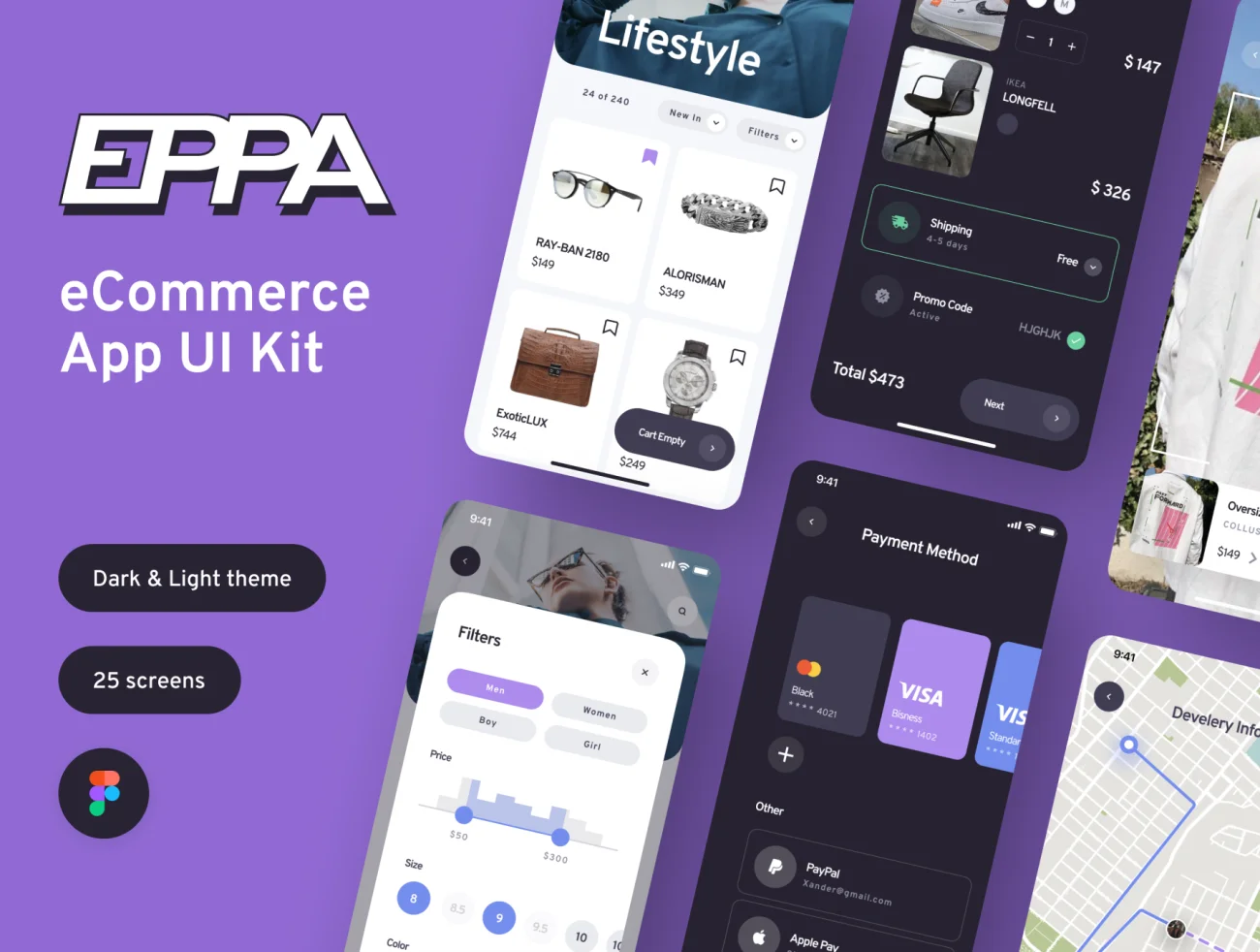 25屏服饰电商数码网购应用UI套件 EPPA Shop插图1