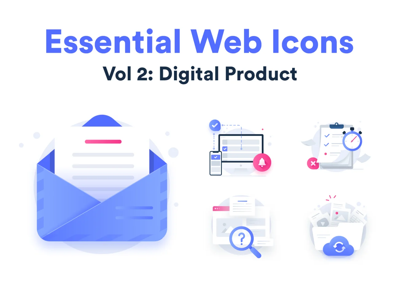 150个SaaS应用网站数字产品常用必备图标合集 Essential Web Icons Volume 2插图1