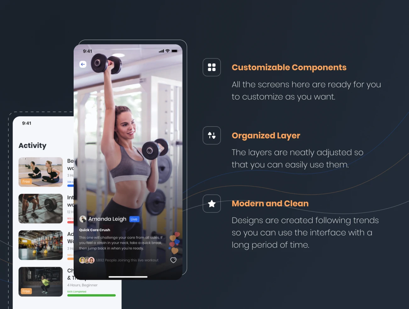 24屏健身健康手机应用UI套件 FitGo – Fitness and Health App UI Kit插图3