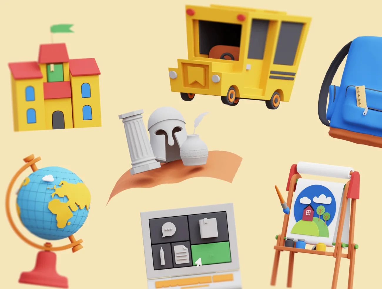 16款3D教育动画图标合集 HOP! 3D Education Animated Pack插图7