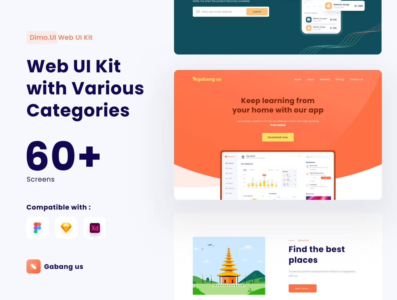 60屏网页界面设计工具包 Ngabangus UI Kit Web Design插图1