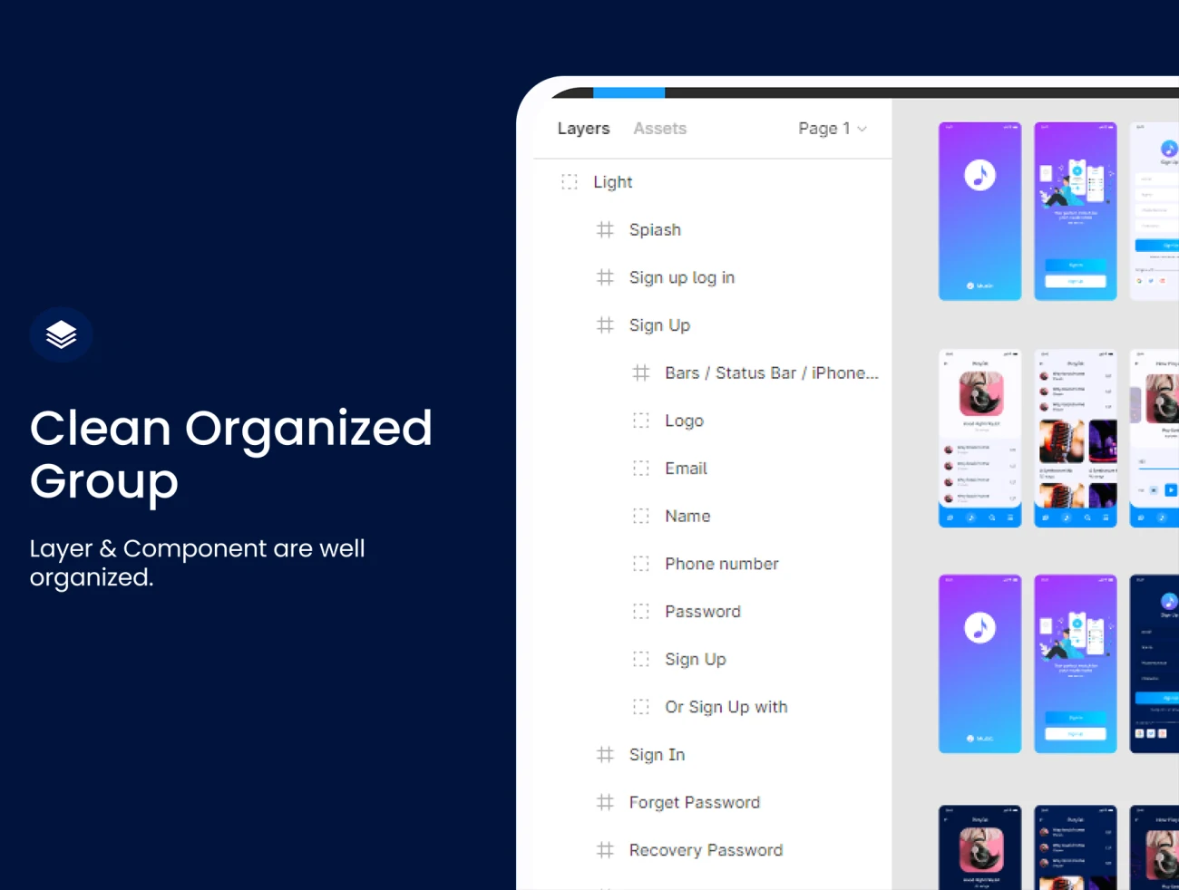 3屏质感音乐播放器iOS应用UI设计套件明暗模式 Personal Music Palyer App iOS UI Design Kit Pe-UI/UX、ui套件、主页、卡片式、应用、播放器、着陆页、表单、详情-到位啦UI