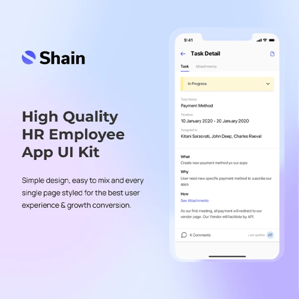 39屏人力资源员工信息管理应用UI设计套件 Shain - HR Employee App UI KIt