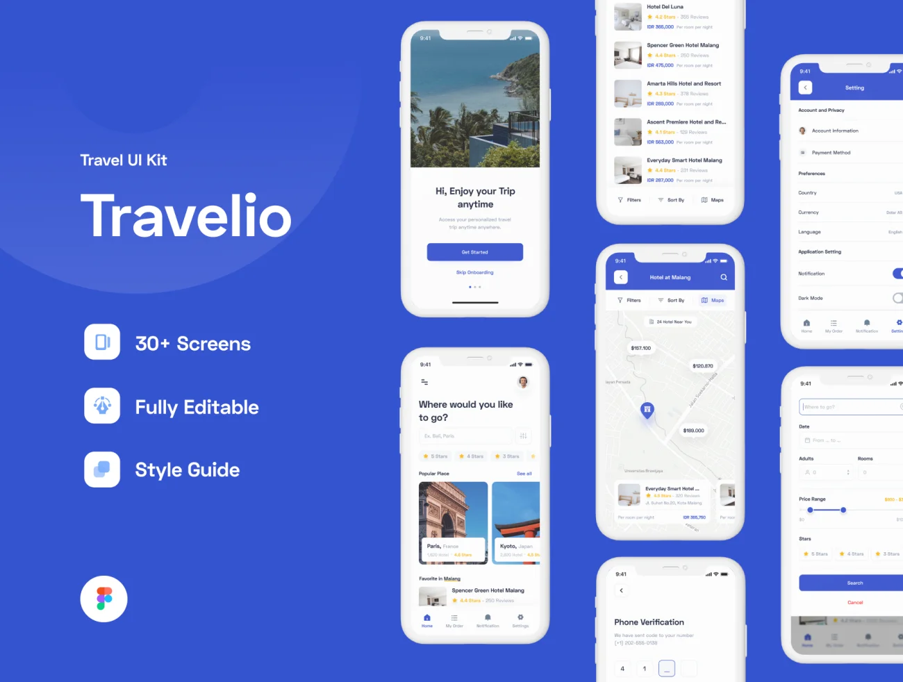 20屏旅游iOS应用UI设计套件 Travelio插图1