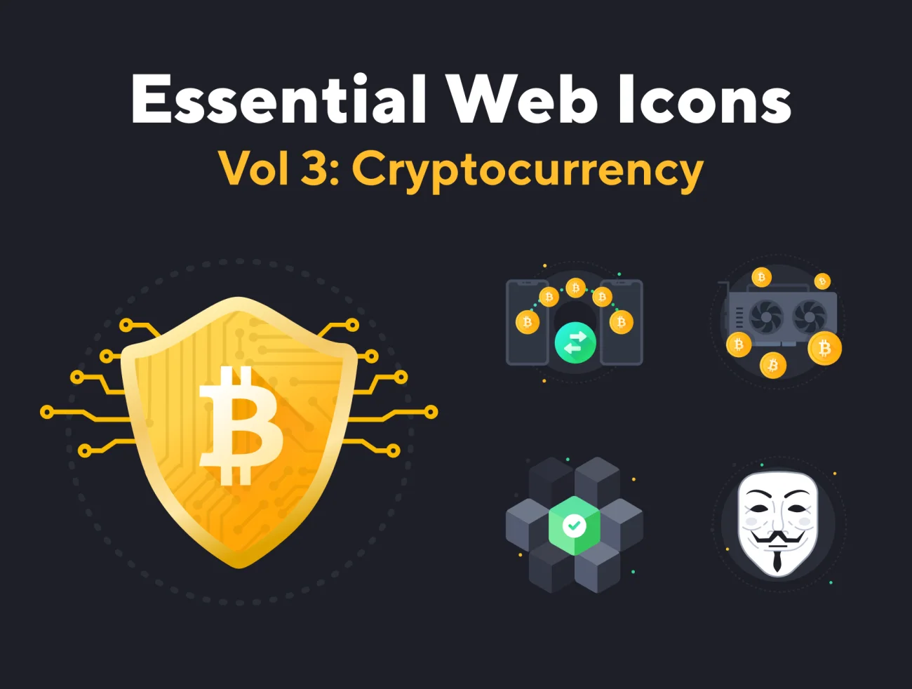 165个虚拟加密货币主题图标合集 Web Essential Icons Volume 3插图1