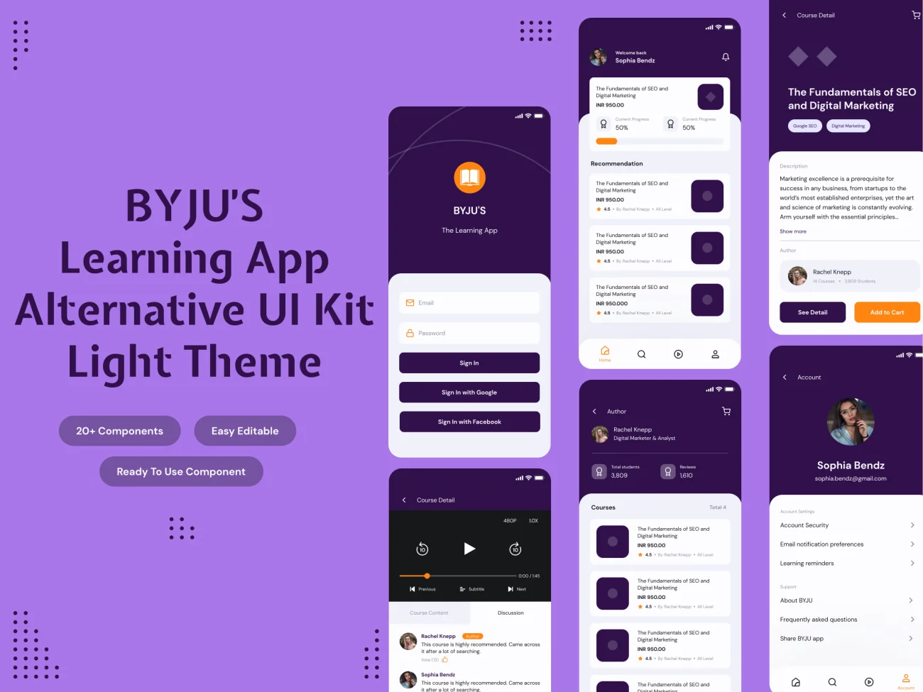 byju e-learning app alternative ui kit light themebyju在线学习app应用ui轻主题工具包插图1