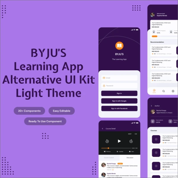byju e-learning app alternative ui kit light themebyju在线学习app应用ui轻主题工具包