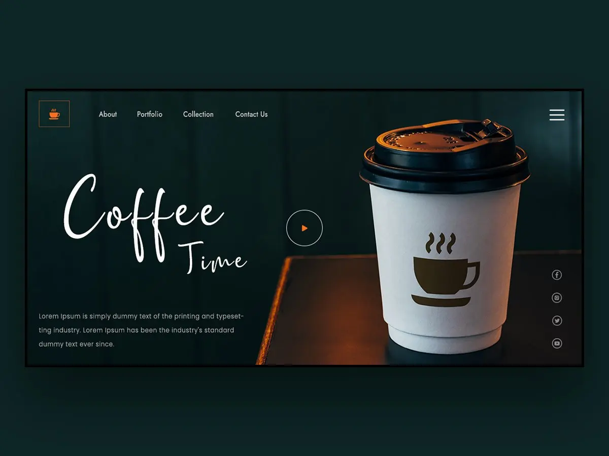 coffee banner design深色创意咖啡美食海报设计插图1