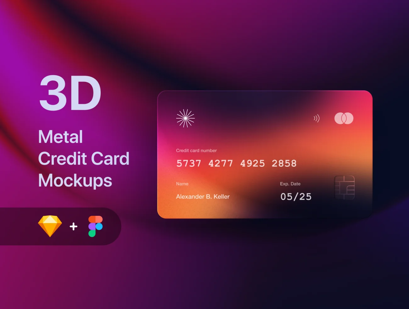 10个高质量3D金属信用卡模型样机素材 3D Metal Credit Card Mockups – Fintech & SaaS插图1