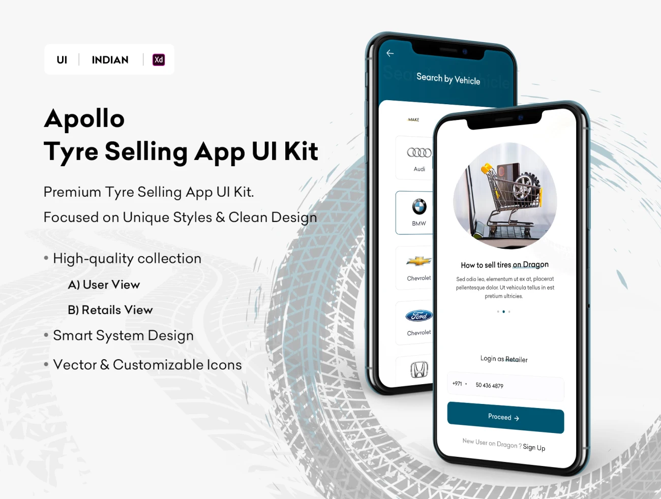 46屏轮胎销售维修应用UI设计套件 Apollo – Tyre Selling App UI Kit插图9
