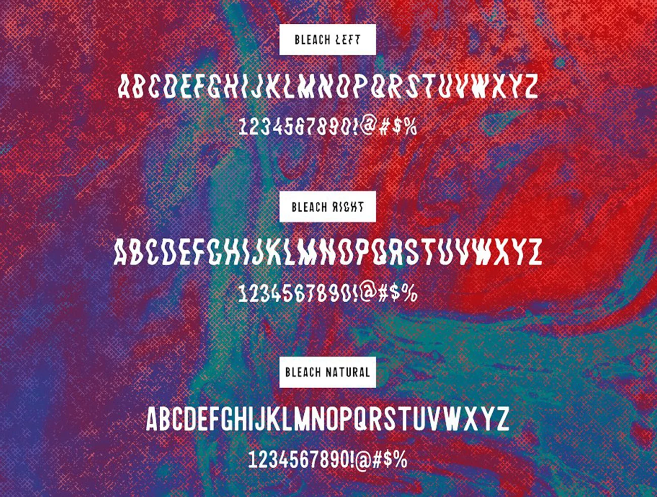 全大写抖音迷幻失真风格无衬线潮流英文字体 Bleach  Sans-Serif Typeface插图3