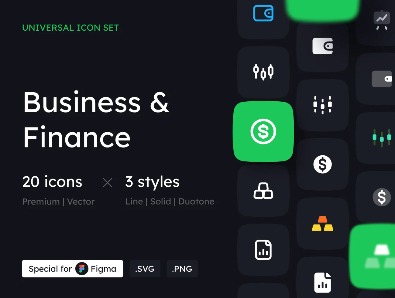 20款金融商业线性、纯色、双色调图标合集 Business and Finance Icon Set插图1