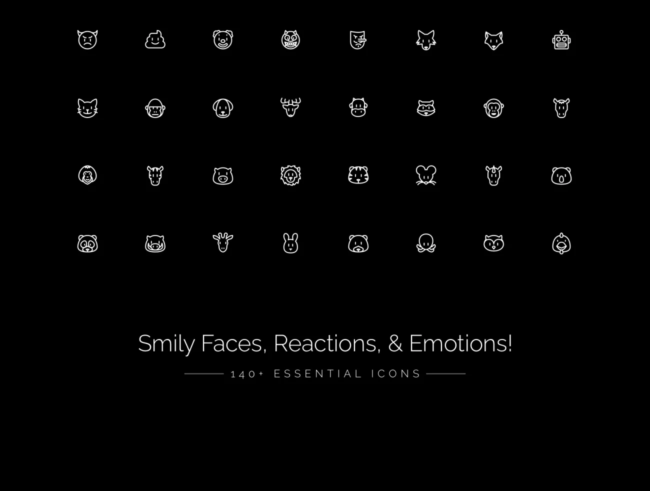 142款漂亮的线性表情图标合集 Emojii & Emoticons插图3