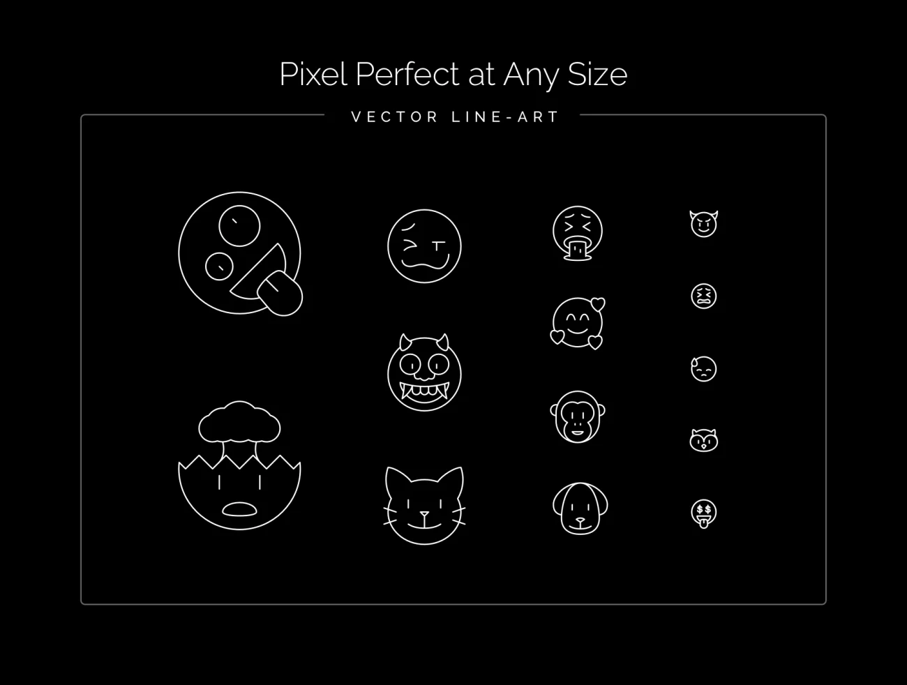 142款漂亮的线性表情图标合集 Emojii & Emoticons插图5