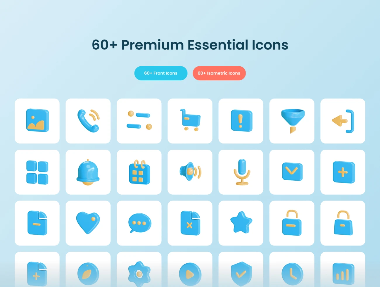 60款可自定义3D常用图标2机位合集 Essenticon – 3D Essential Icons插图11