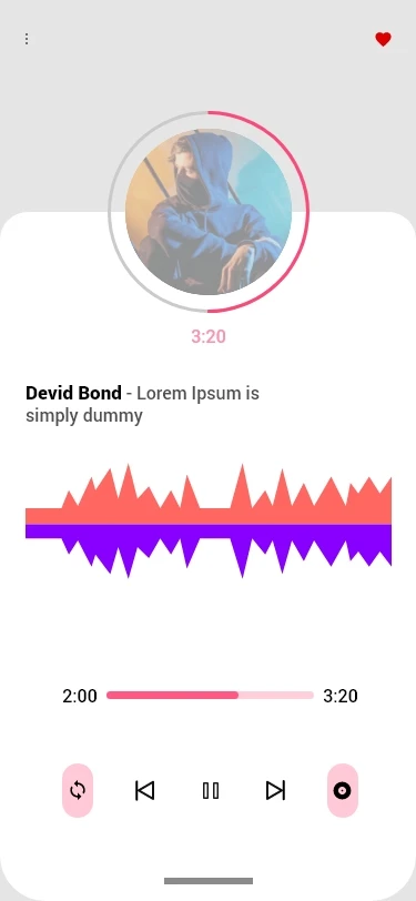 music player app template design concept音乐播放器app概念设计模板插图1