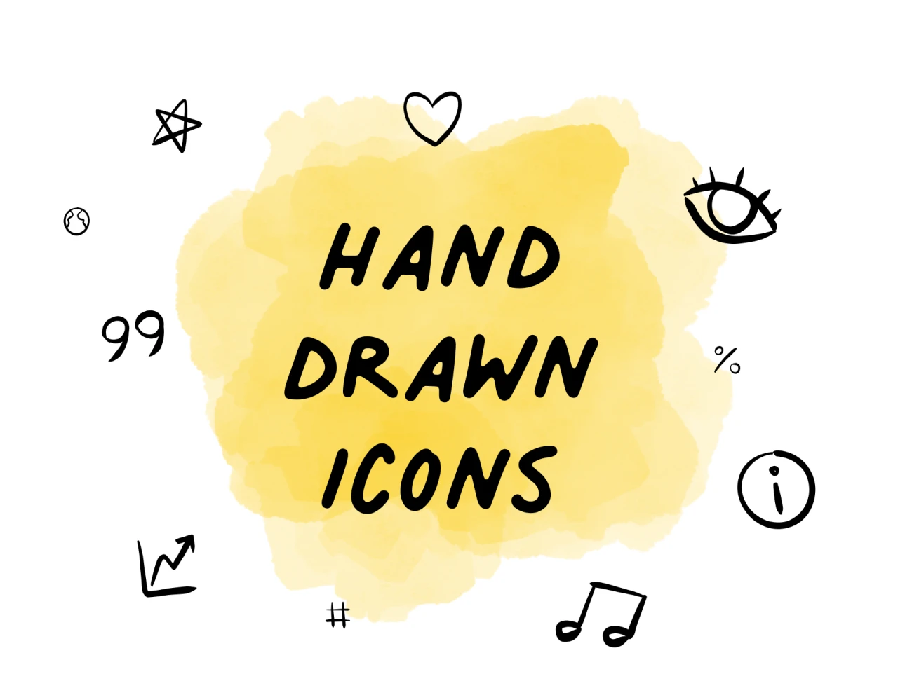100个精美手绘图标 Hand-drawn icons插图1