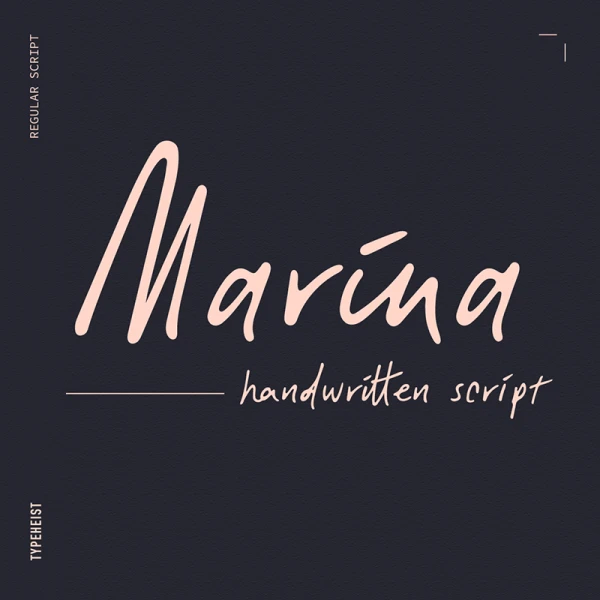 现代简约女性英文无衬线手写字体 Marina Modern Script Font