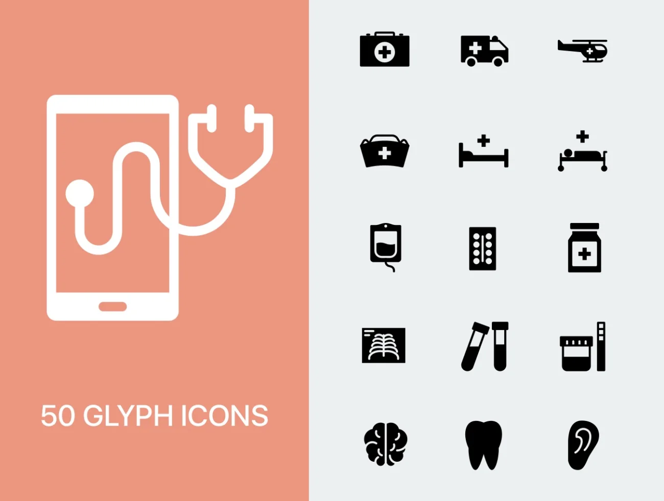 250个医疗卫生健康养生图标合集 Medical & Health Icons插图7
