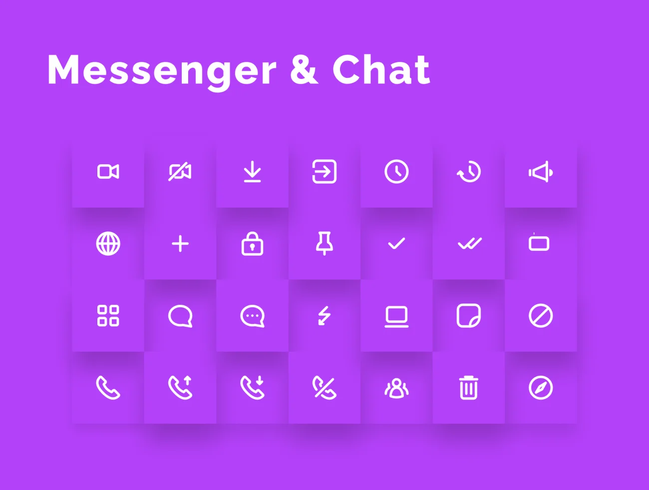 64款信息社交聊天交友图标合集 Messenger Icons Set插图1