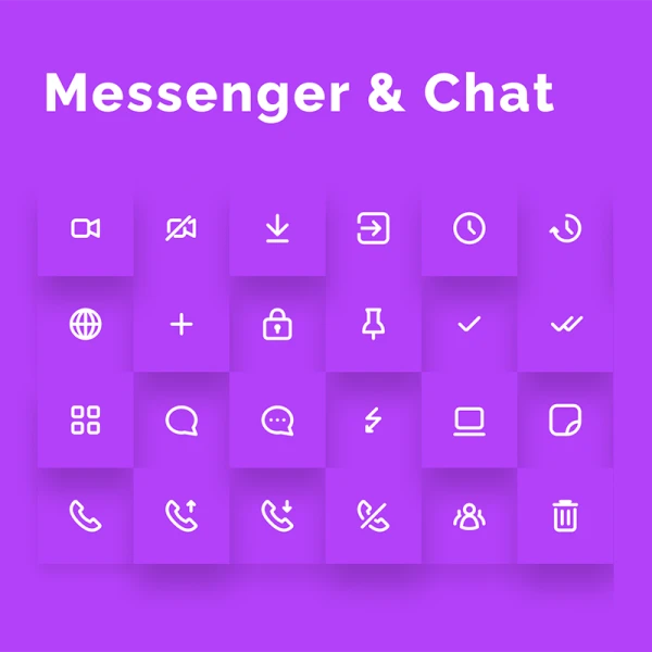 64款信息社交聊天交友图标合集 Messenger Icons Set