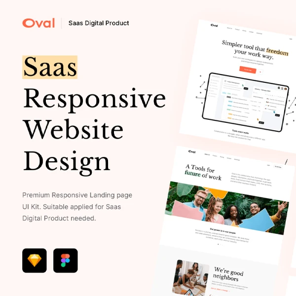 6套SaaS平台网站模板和登陆页面设计模板及源码 Oval SaaS Platform Website Design vol. 2