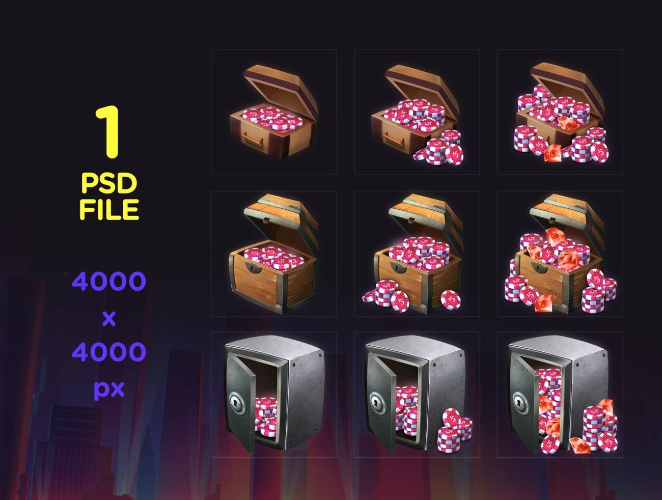 30款5元红色筹码3D动画图标合集 Poker Chip Pack 4插图3