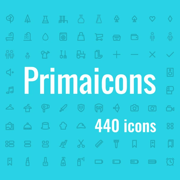 440款常用线性字体图标合集 Primaicons Icon Set