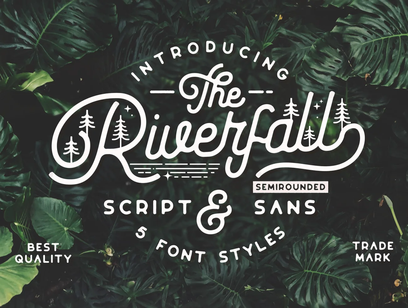 5款老式英文复古圆体无衬线字体合集 Riverfall Semirounded Typeface Script and Sans of 5 fonts插图1