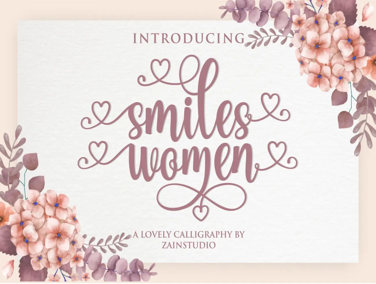 女性心形装饰英文手写字体 Smiles Women插图19