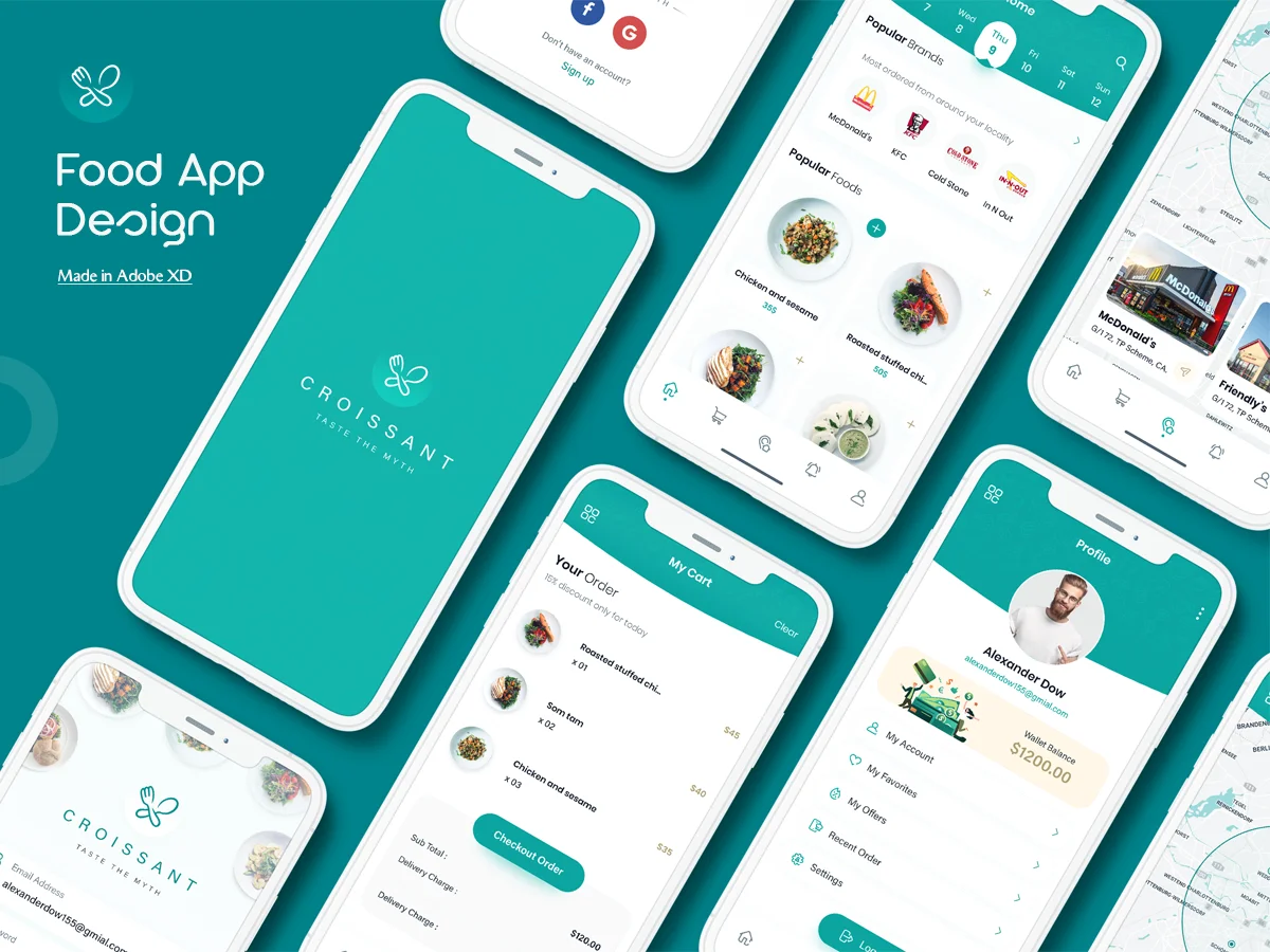 minimal food delivery app简约美食点餐外卖应用UI设计套件插图1