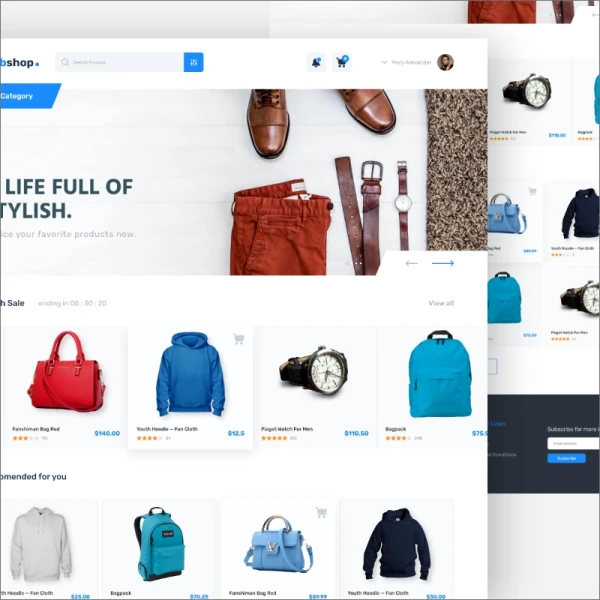 webshop e-commerce website design concept服饰电商在线网购web模板设计套件