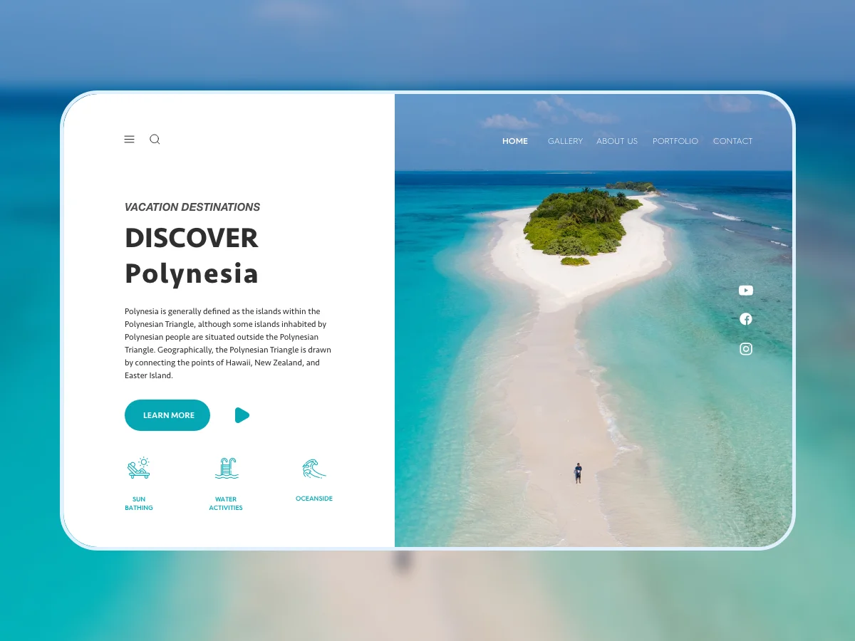 website header discover polynesia发现波利尼西亚旅游网站首屏海报插图1