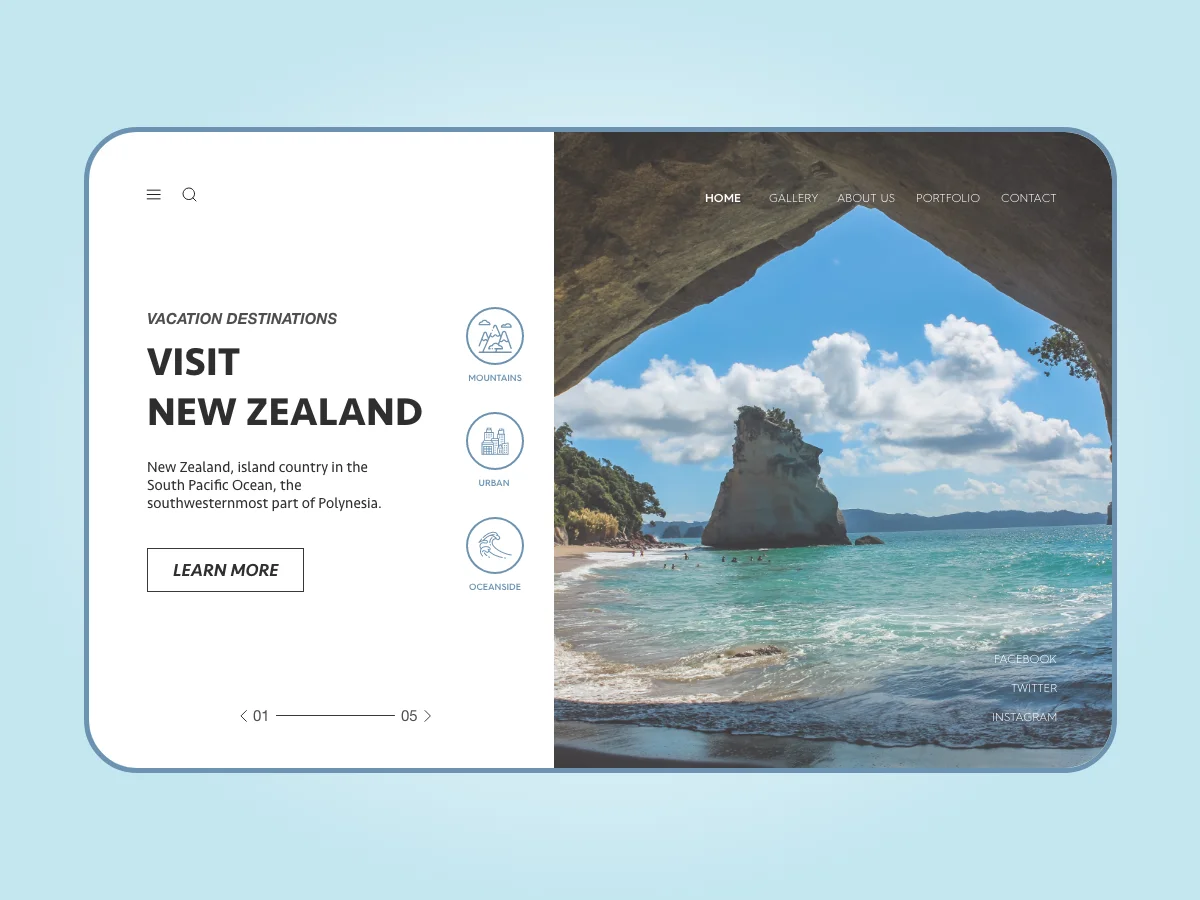website header visit new zealand新西兰旅游网站海报banner插图1
