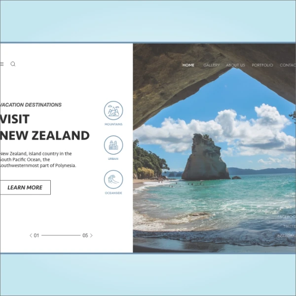 website header visit new zealand新西兰旅游网站海报banner