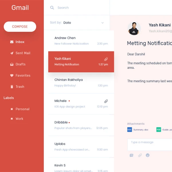 邮箱应用界面重构设计素材 gmail re design
