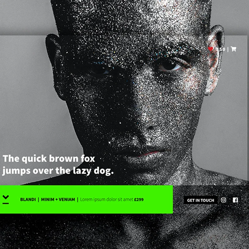 个性板式创意艺术网站首屏海报 hero header缩略图到位啦UI
