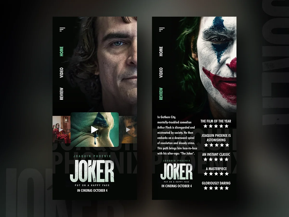 小丑电影展示应用海报 joker movie插图1