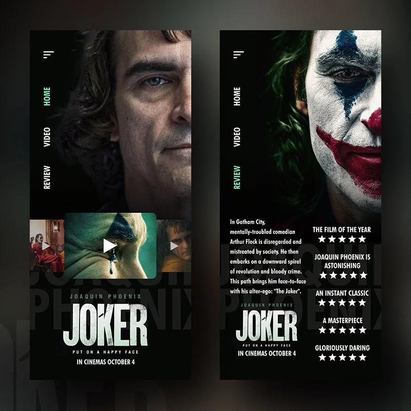 小丑电影展示应用海报 joker movie缩略图到位啦UI