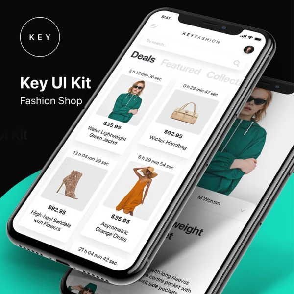 时尚服饰饰品电子商务手机UI应用设计模板 key fashion shop ui kit