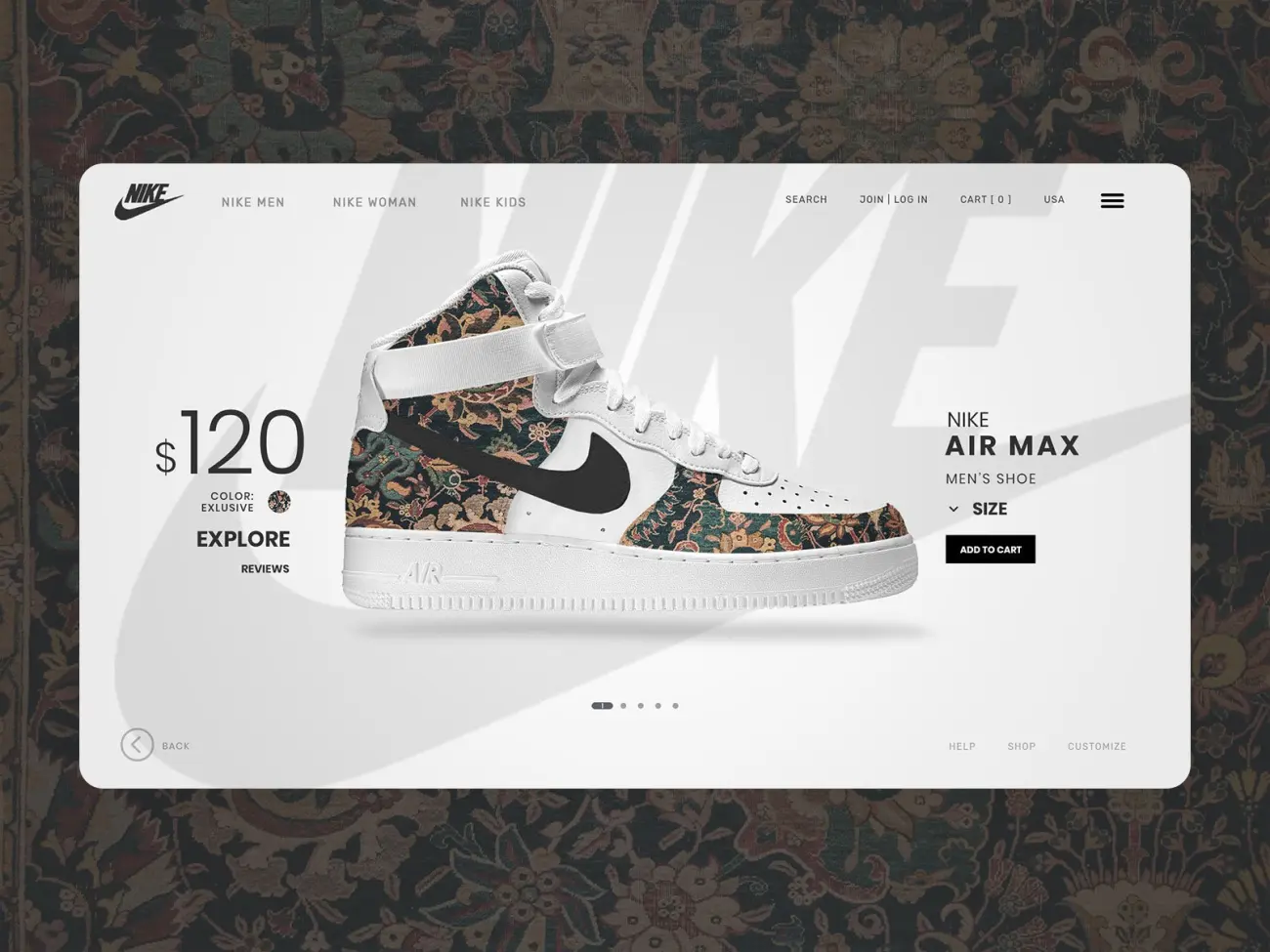 耐克运动鞋产品展示创意板式页面模板 nike concept page插图1
