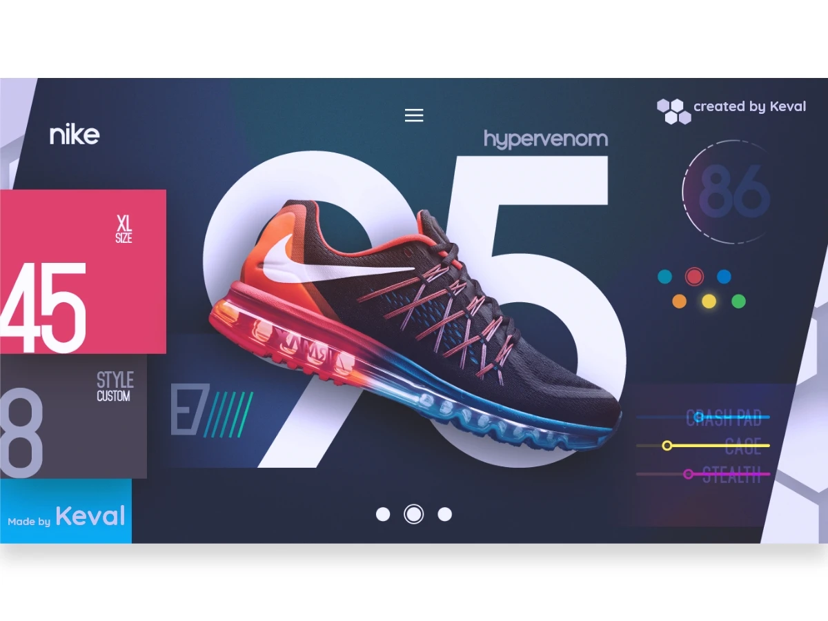 耐克运动鞋网站首屏海报创意板式页面模板 nike redesign post ui插图1